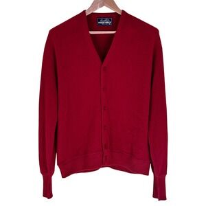 Vintage‎ 1960s Arnold Palmer Robert Bruce Cardigan Men's Wool Alpaca Red USA XL